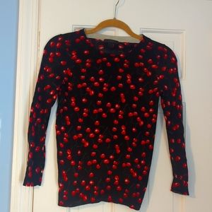J. Crew 100% Merino Wool Cherry Sweater